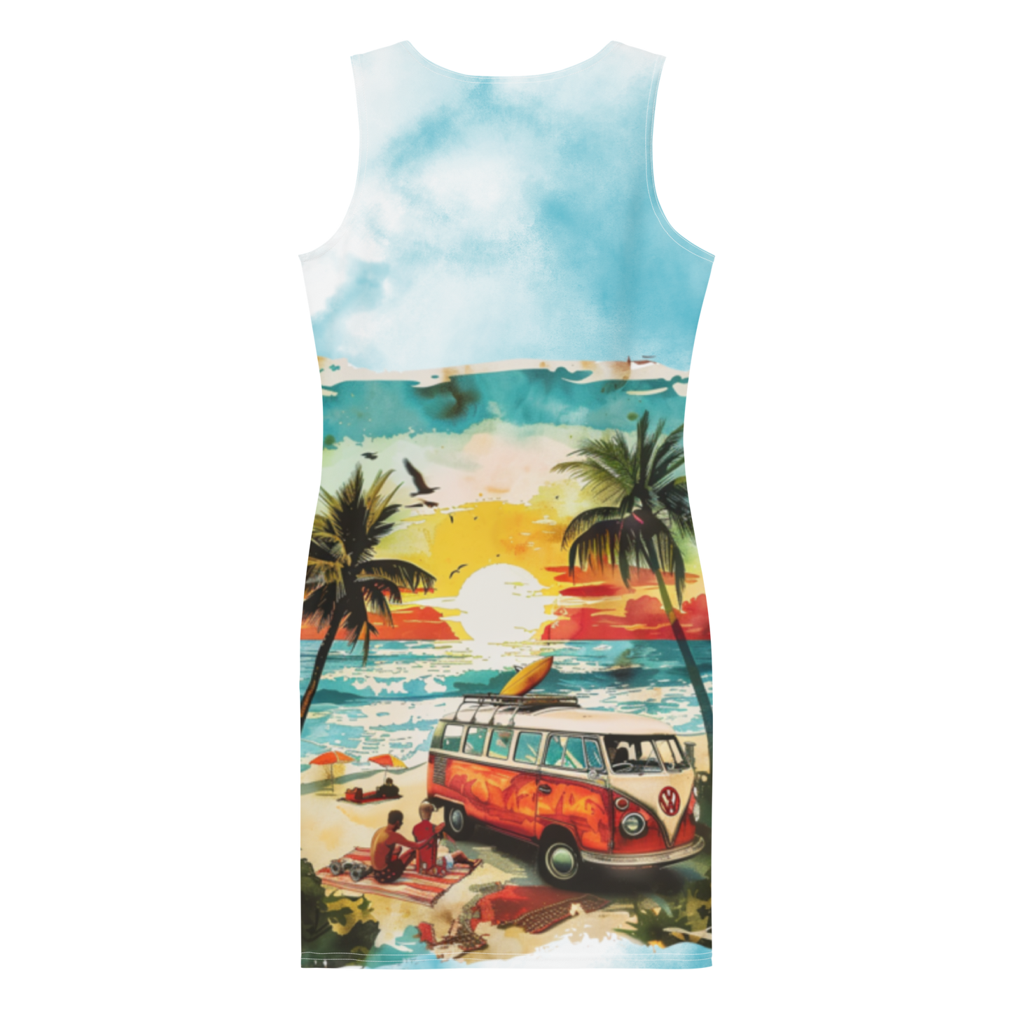 AK Summer Breeze Bodycon Dress_Blue Sunset Surf
