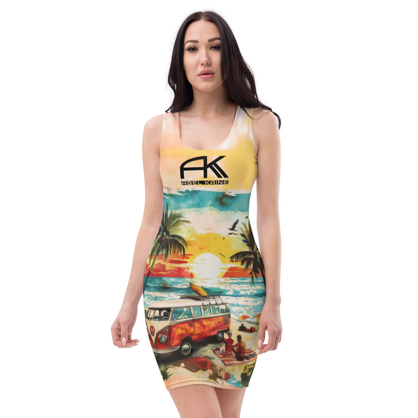 AK Summer Breeze Bodycon-Dress_Orange Sunset Surf