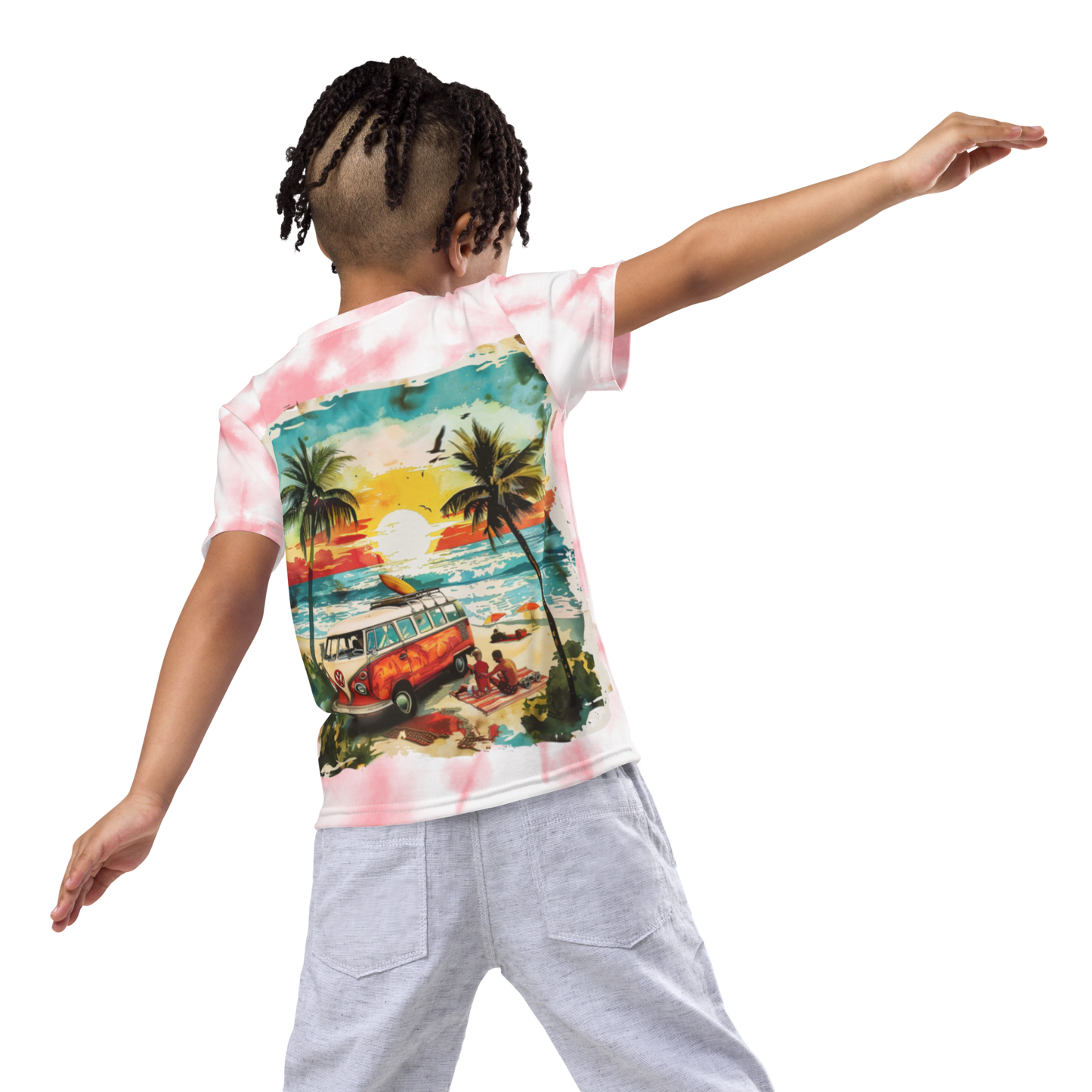 AK Summer Breeze Kids Tee_Pink Sunset Surf