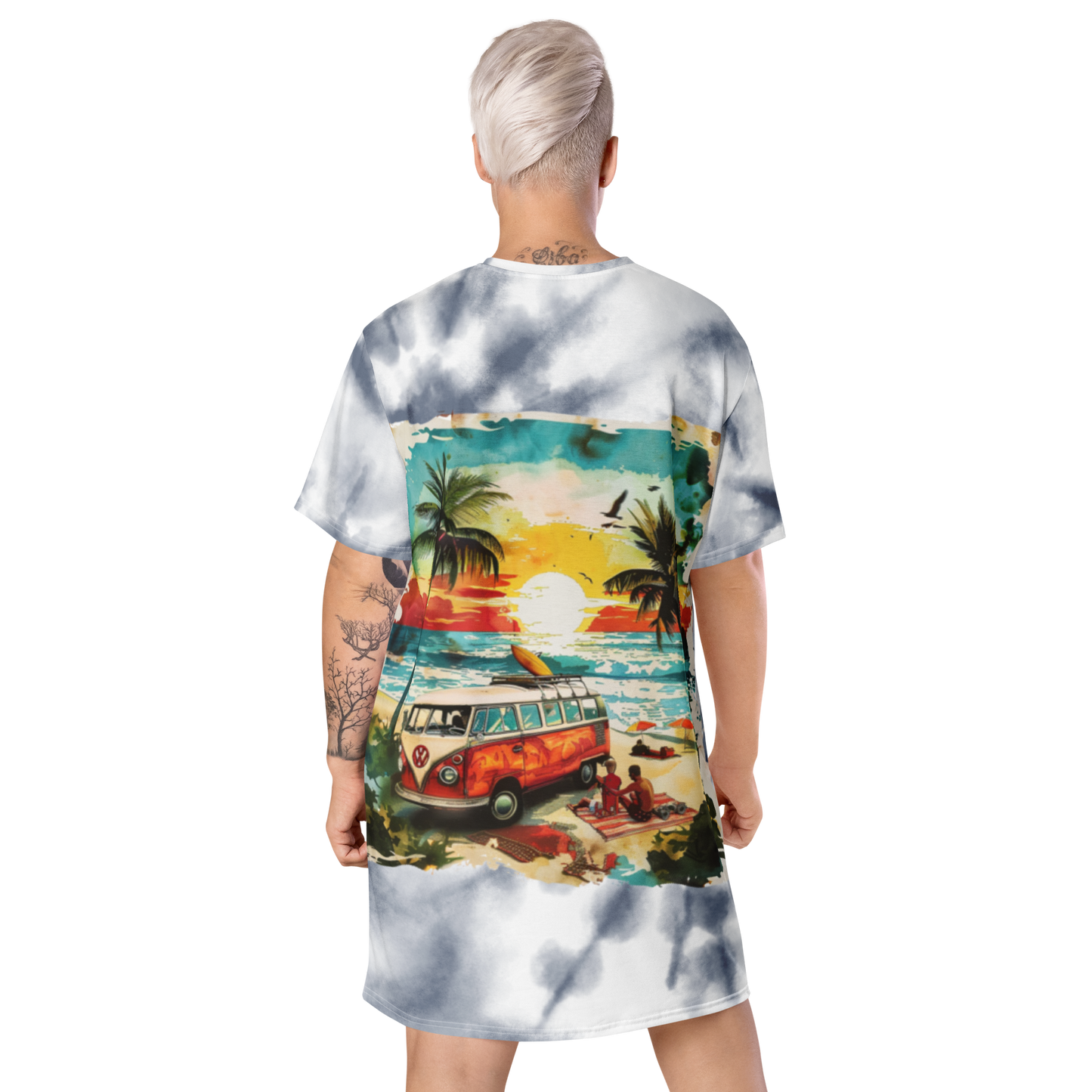 AK Summer Breeze Tee Dress_Gray Sunset Surf