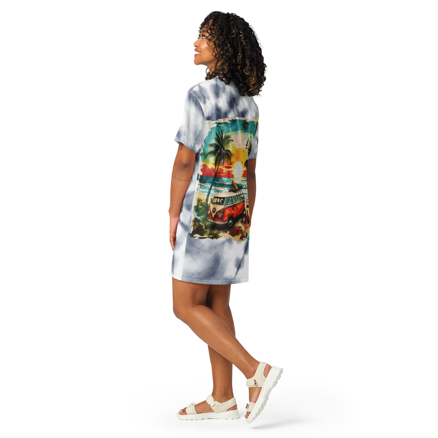AK Summer Breeze Tee Dress_Gray Sunset Surf