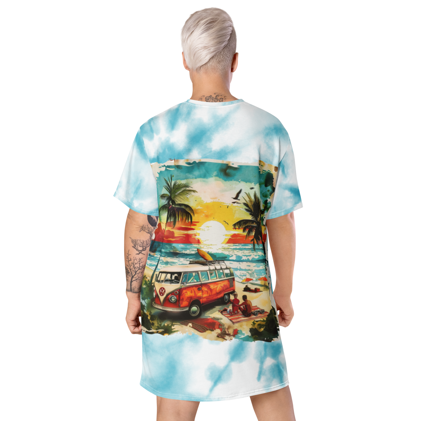 AK Summer Breeze Tee Dress_Blue Sunset Surf
