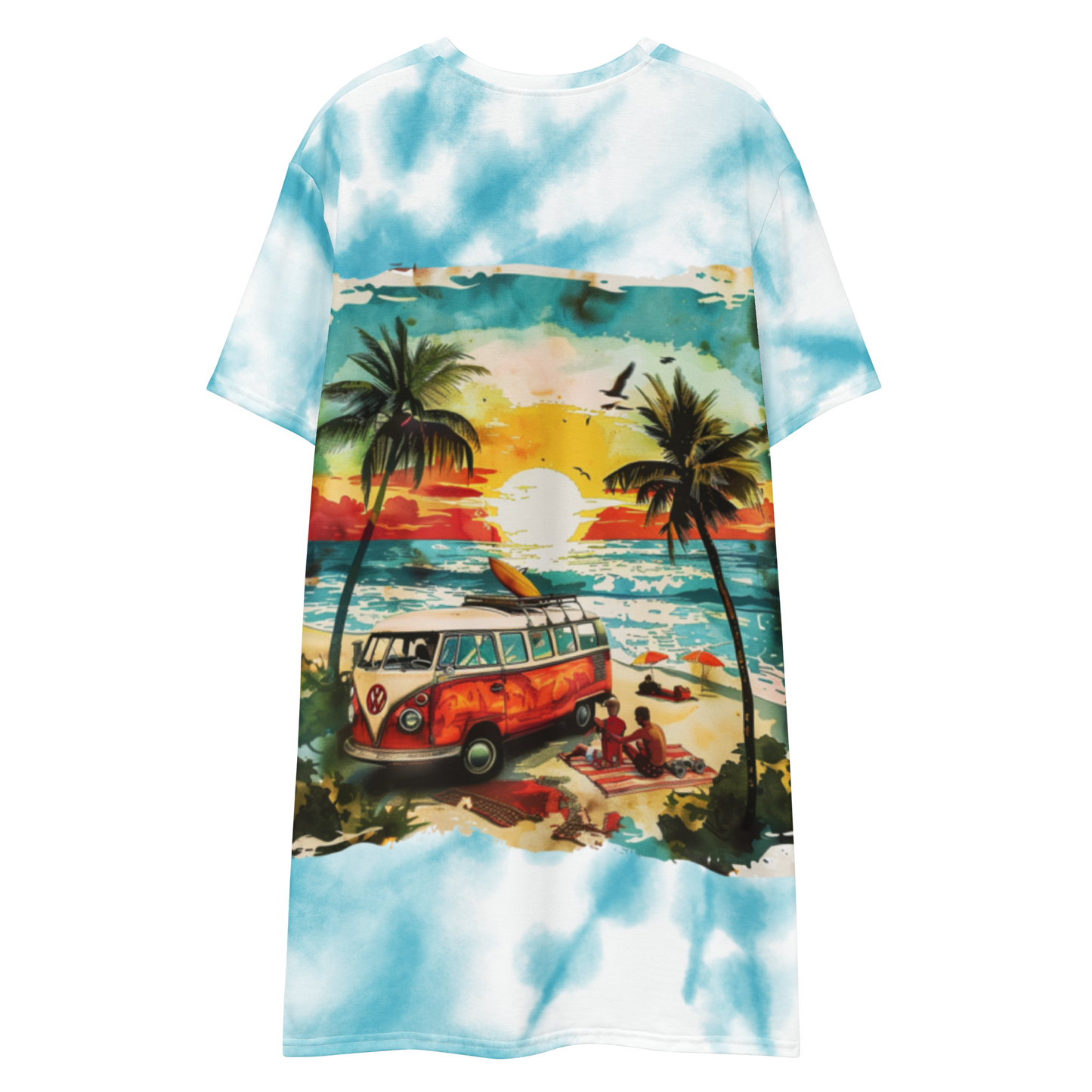 AK Summer Breeze Tee Dress_Blue Sunset Surf