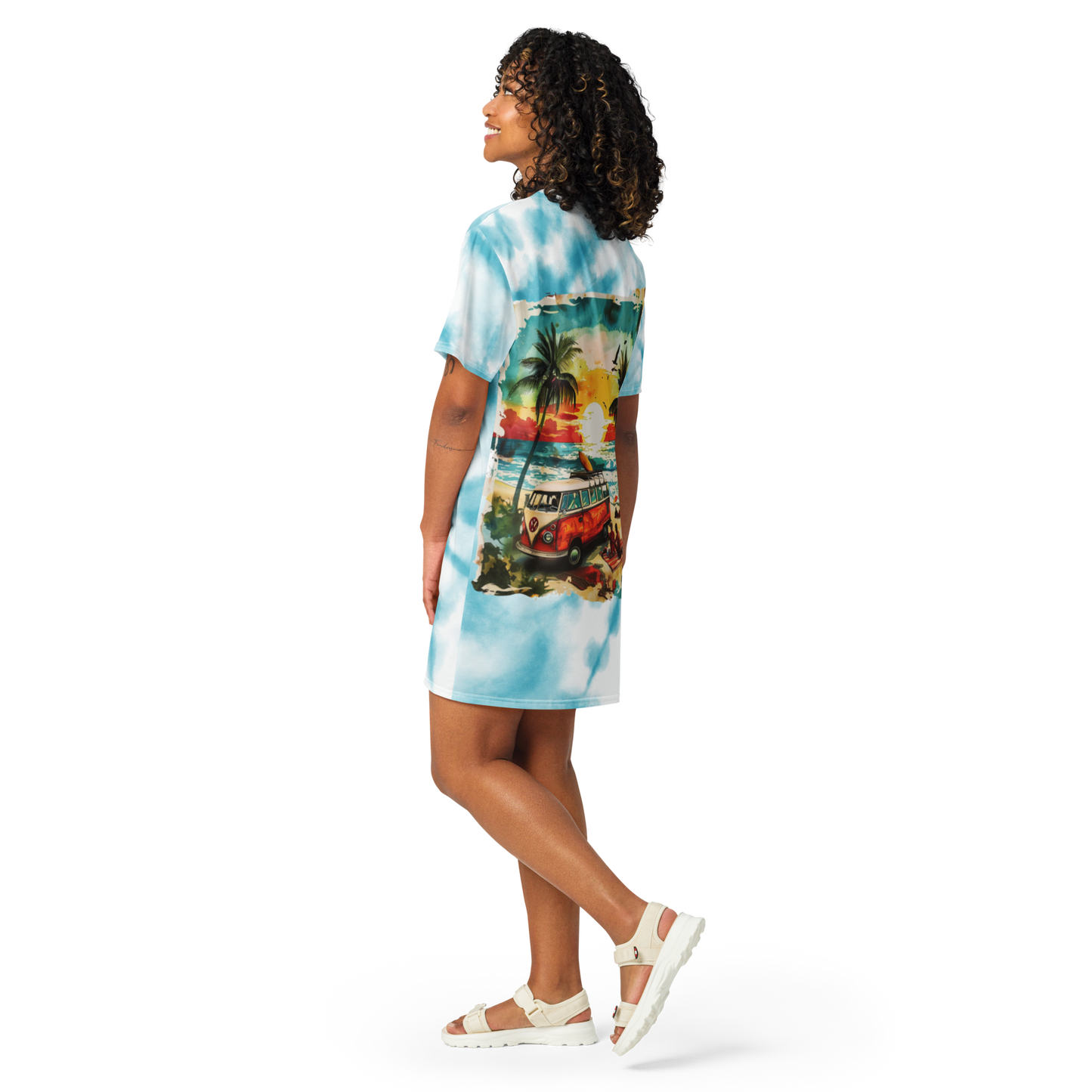 AK Summer Breeze Tee Dress_Blue Sunset Surf