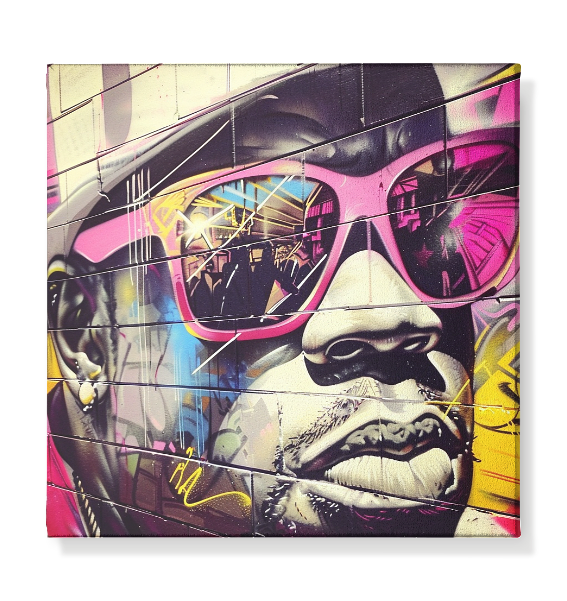 HIP2DAHOP "Pink Glassed Wall" - Leinwand 30x30cm