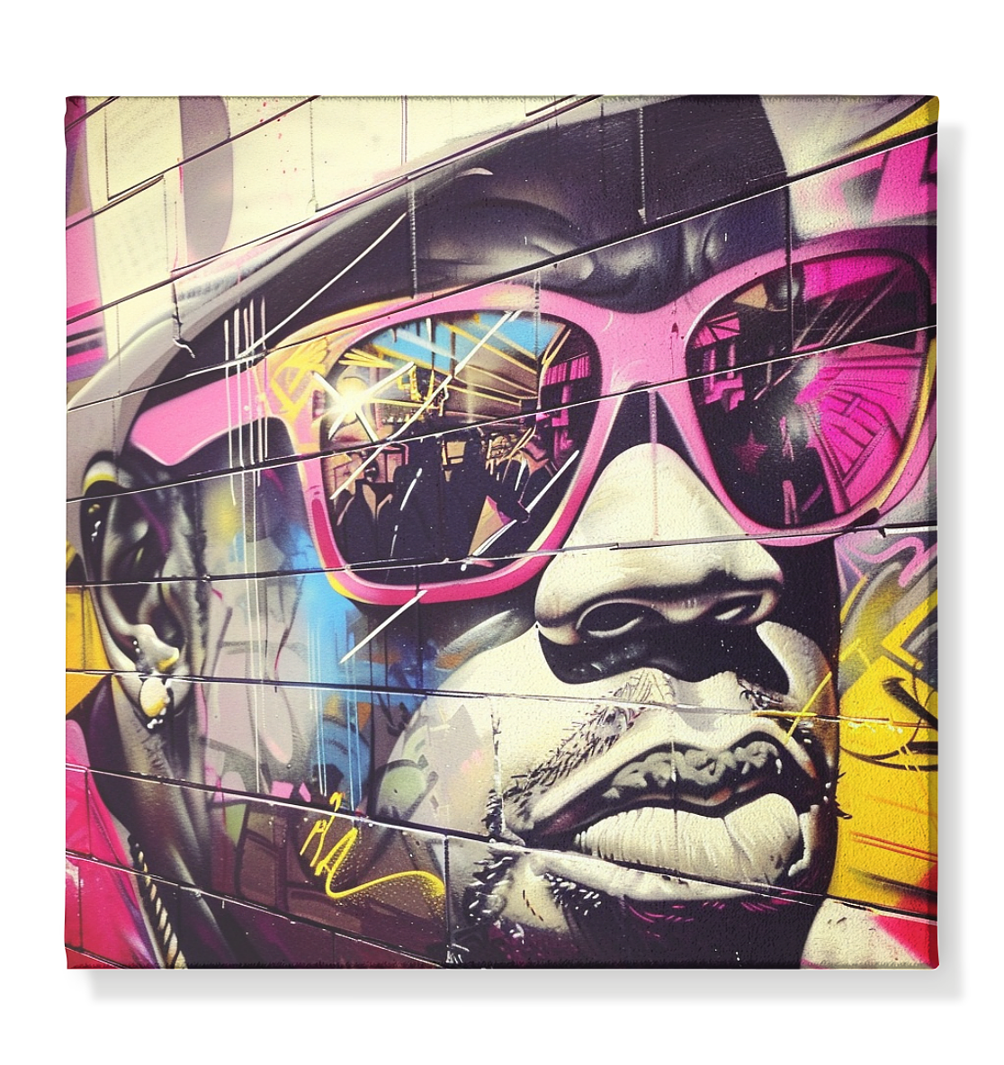 HIP2DAHOP "Pink Glassed Wall" - Leinwand 40x40cm