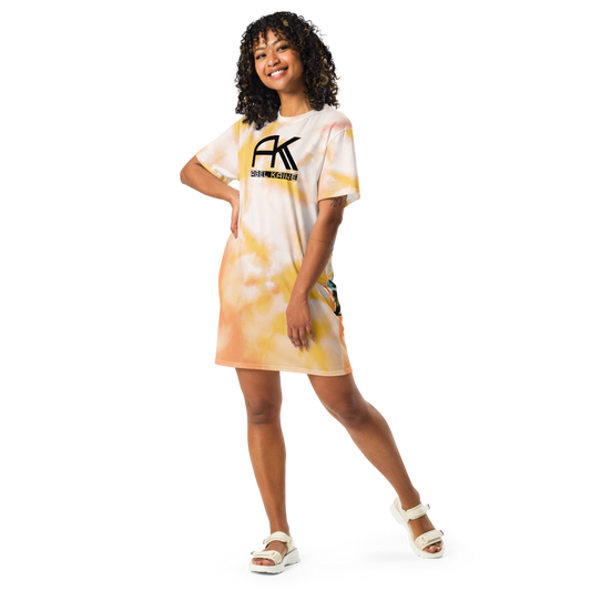 AK Summer Breeze Tee Dress_Orange Sunset Surf