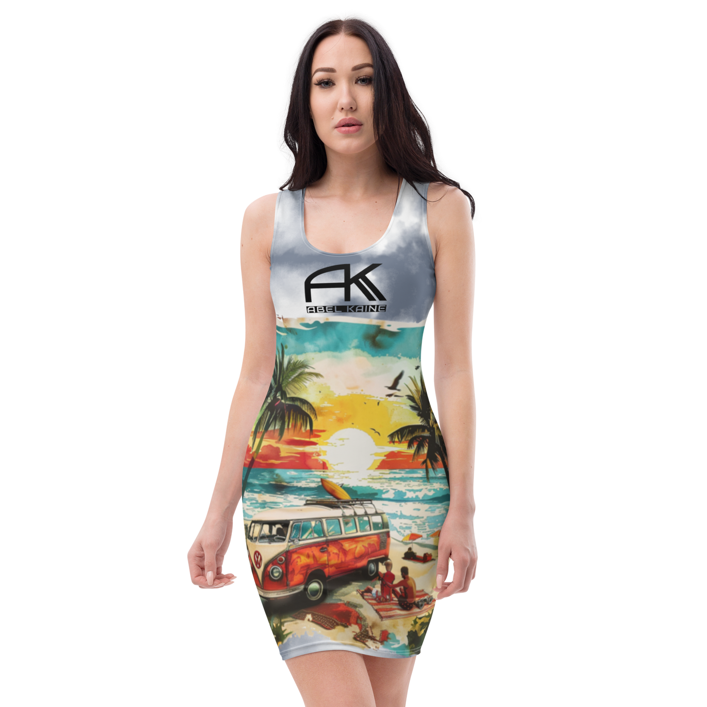 AK Summer Breeze Bodycon-Dress_Gray Sunset Surf