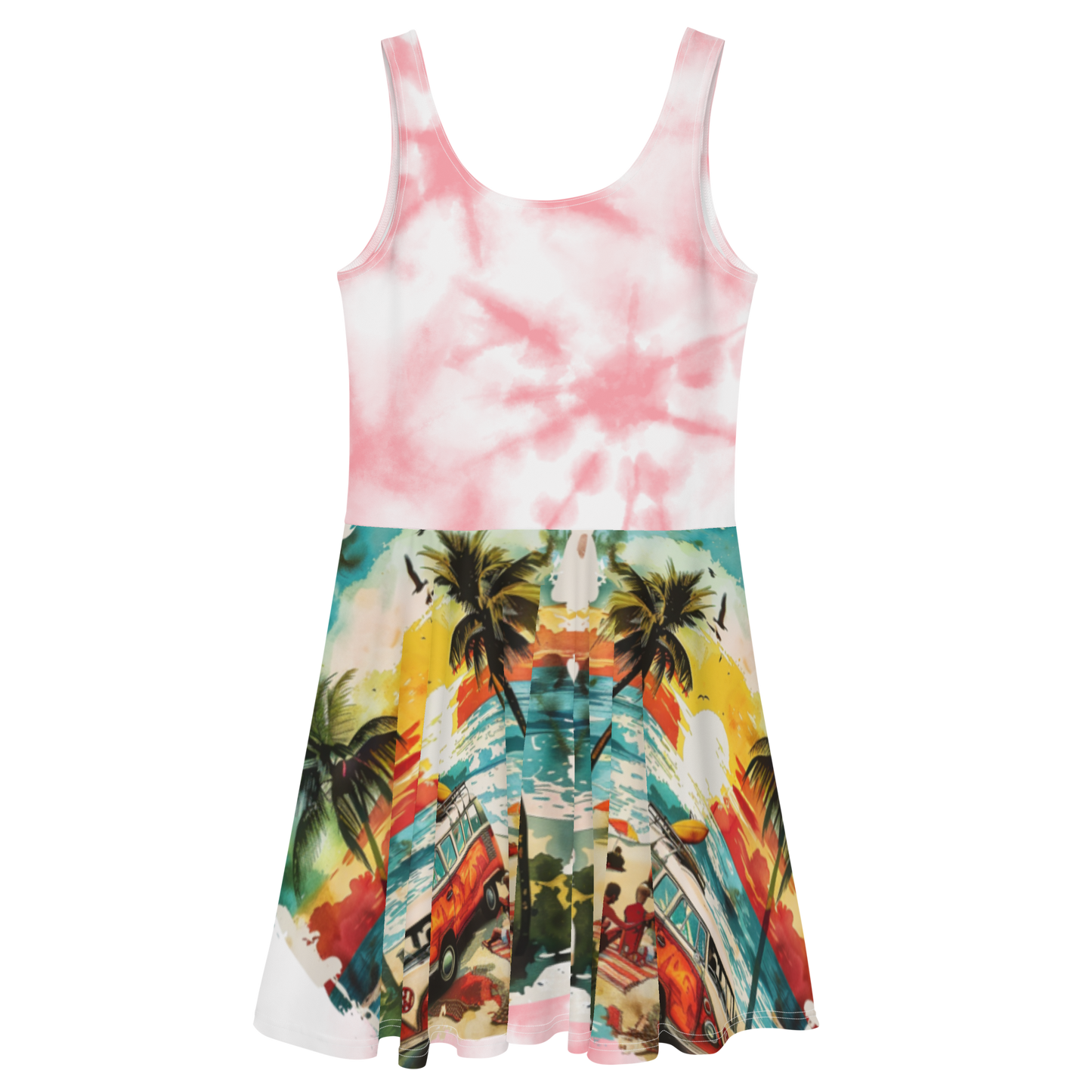 AK Summer Breeze Skater Dress_Pink Sunset Surf