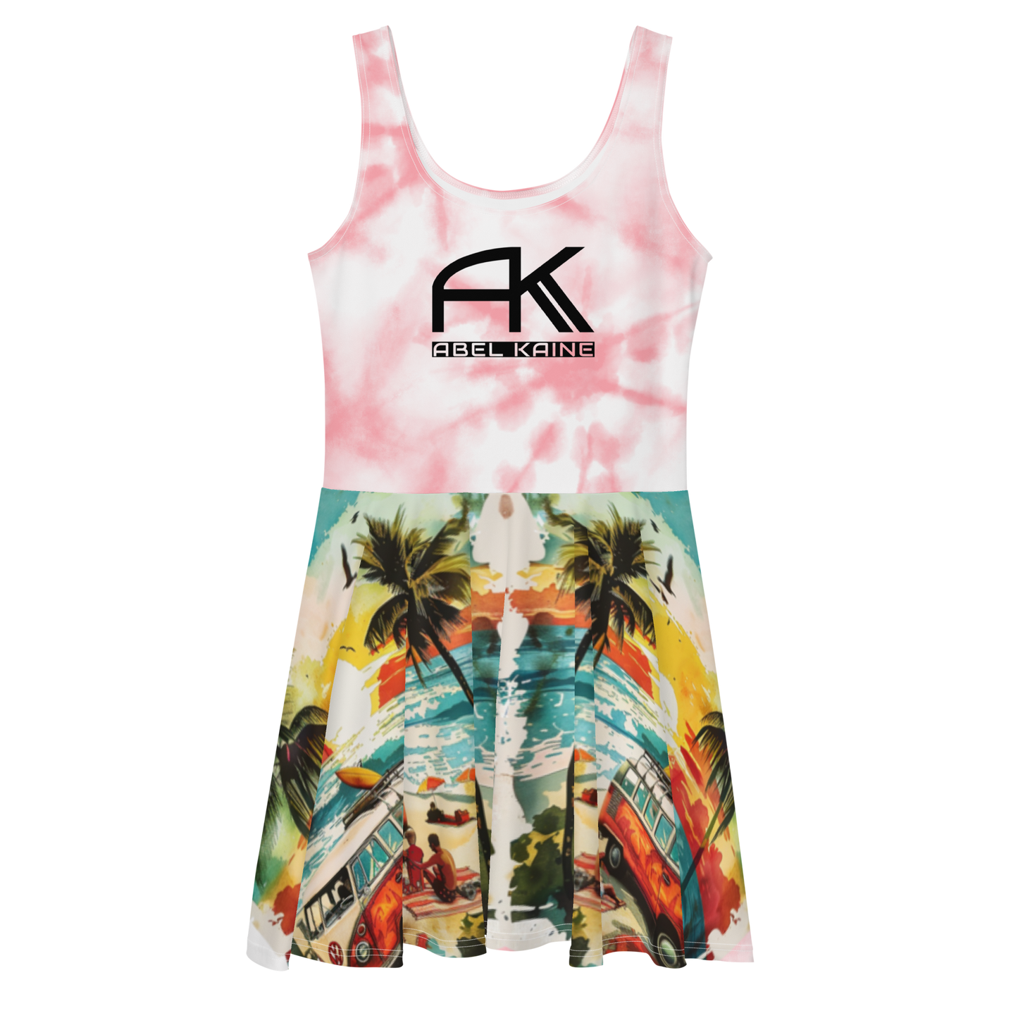 AK Summer Breeze Skater Dress_Pink Sunset Surf