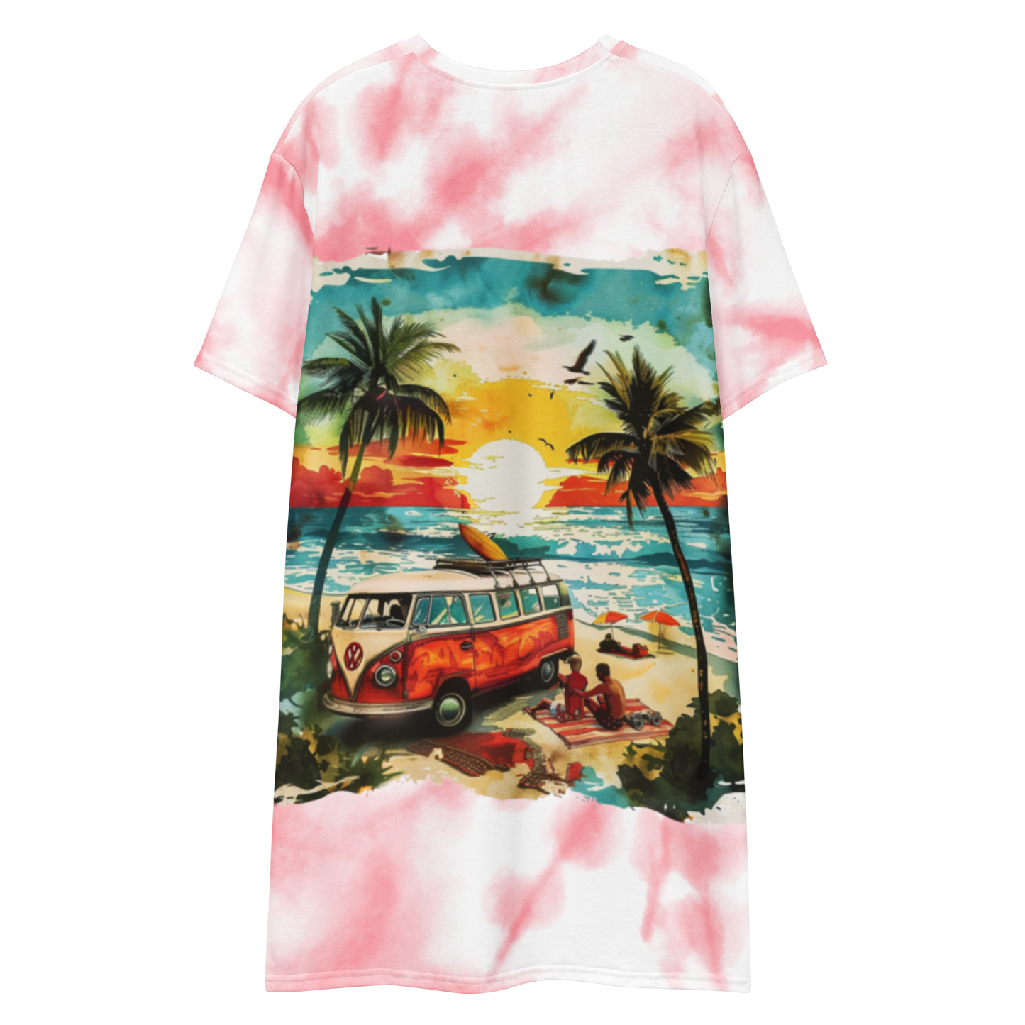 AK Summer Breeze Tee Dress_Pink Sunset Surf