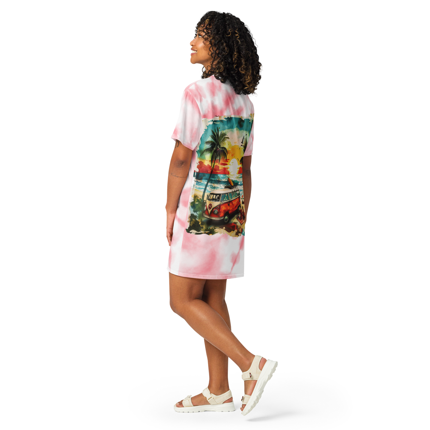 AK Summer Breeze Tee Dress_Pink Sunset Surf
