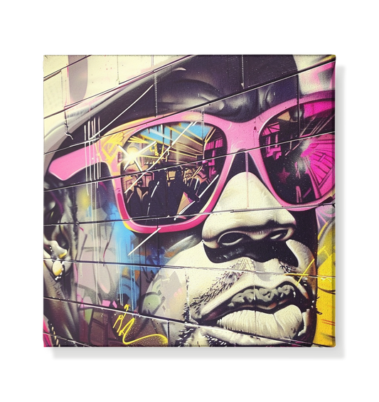 HIP2DAHOP "Pink Glassed Wall" - Leinwand 20x20cm