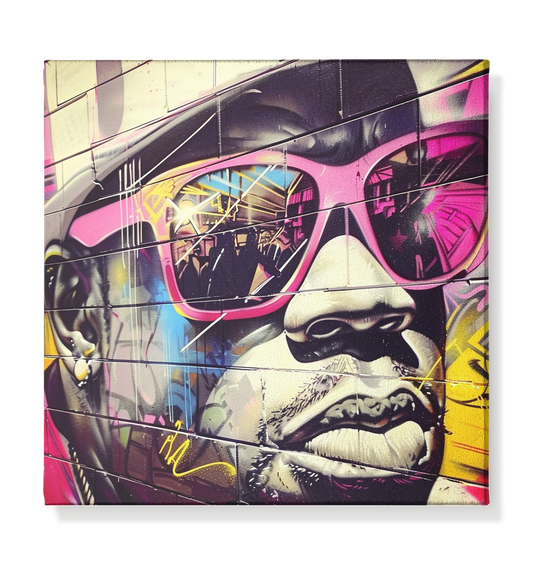 HIP2DAHOP "Pink Glassed Wall" - Leinwand 30x30cm